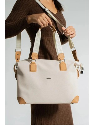 Just Polo Kadın Büyük Valiz Boy Ayarlanabilir Askılı Lüks El ve Omuz Çantası Shopper Ebat: 33 x 40 cm
