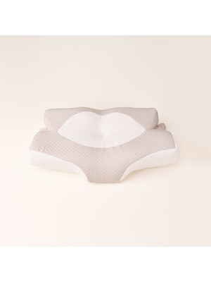Evidea Soft 3 Boyutlu Ortopedik Visco Yastık - Beyaz / Gri - 38X64X12,5 cm