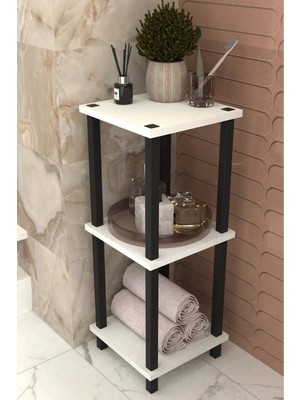 Remaks Viva 3 Katlı Çok Amaçlı Banyo Rafı Organizer-Beyaz