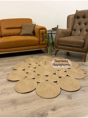 Namteks Jüt Hasır Kahverengi Salon Mutfak Koridor Kilim Paspas Çeyizlik Hediyelik