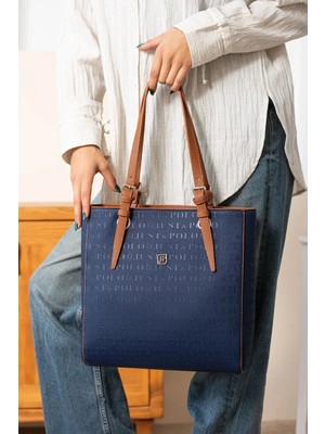 Just Polo Günlük Kombinlere Uygun Kadın Büyük Boy 2 Bölmeli El Çantası Large Tote Bag P344028MH