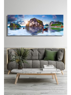 Şehber Panoramik Yatay Kanvas Tablo Tekli Ev Kafe Ofis Tayland Phuket Bölgesi Kireçtaşı Kayalıkları 2351