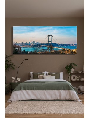 Şehber Panoramik Yatay Kanvas Tablo Tekli Ev Kafe Ofis 15 Temmuz Şehitler Köprüsü Manzara 2338