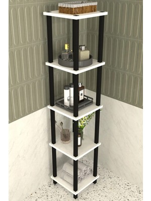 Remaks Viva 5 Katlı Çok Amaçlı Banyo Rafı Organizer-Beyaz