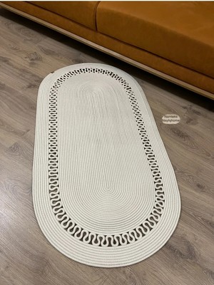 Namteks Jüt Hasır Bej Trikotlu Kapı Önü Banyo Mutfak Balkon Paspası Çeyizlik Hediyelik