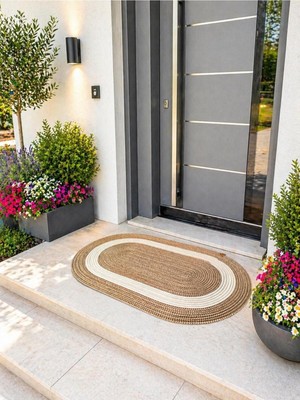 Namteks Jüt Hasır Siyah Kahverengi Kapı Önü Banyo Mutfak Balkon Paspası Çeyizlik Hediyelik