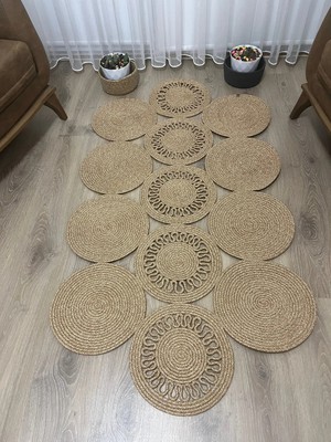 Namteks Jüt Hasır Kahverengi Salon Mutfak Koridor Kilim Paspas Çeyizlik Hediyelik