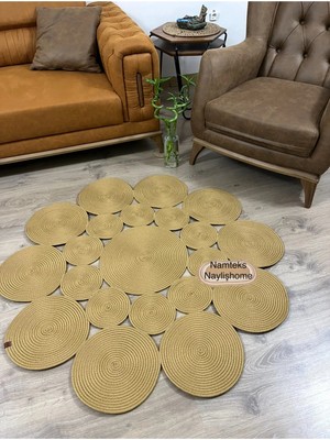 Namteks Jüt Hasır Kahverengi Salon Mutfak Koridor Kilim Paspas Çeyizlik Hediyelik
