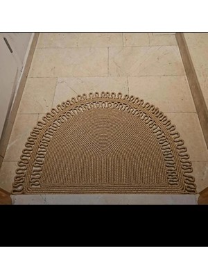 Namteks Jüt Hasır Kahverengi Trikotlu Kapı Önü Banyo Mutfak Balkon Paspası Çeyizlik Hediyelik
