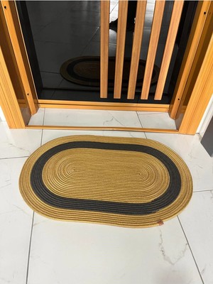 Namteks Jüt Hasır Siyah Kahverengi Kapı Önü Banyo Mutfak Balkon Paspası Çeyizlik Hediyelik