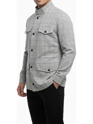 Italyan Stil Slim Fit Keten Karışımlı Erkek Spor Ceket Siyah T13712