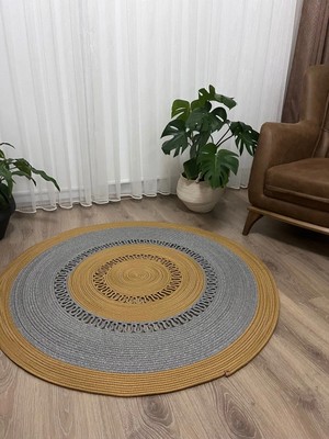 Namteks Jüt Hasır Bej Siyah Salon Mutfak Koridor Kilim Paspas Çeyizlik Hediyelik