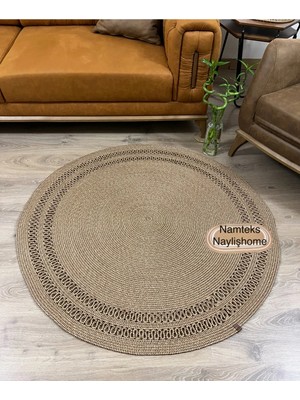 Namteks Jüt Hasır Kahverengi Çift Trikotlu Salon Mutfak Kilim Paspas Çeyizlik Hediyelik