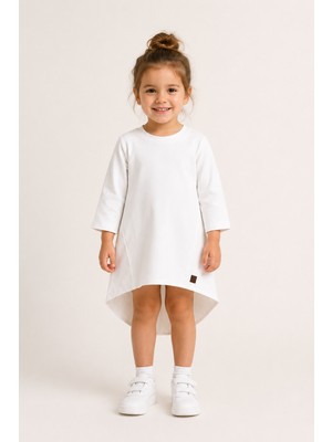 Baby Hola %100 Pamuk Asimetrik Kız Çocuk Penye Elbise 4137