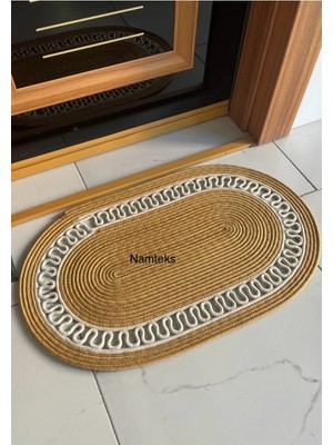 Namteks Jüt Hasır Gold Bej Kapı Önü Banyo Mutfak Balkon Paspası Çeyizlik Hediyelik