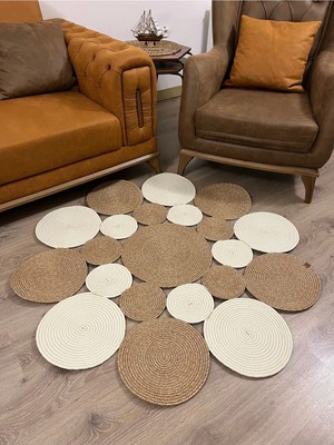 Namteks Jüt Hasır Kahverengi Salon Mutfak Koridor Kilim Paspas Çeyizlik Hediyelik