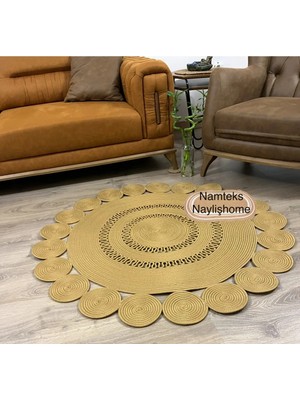Namteks Jüt Hasır Gold Çift Trikotlu Salon Mutfak Kilim Paspas Çeyizlik Hediyelik