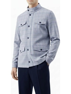 Italyan Stil Slim Fit Keten Karışımlı Erkek Spor Ceket Lacivert T13713