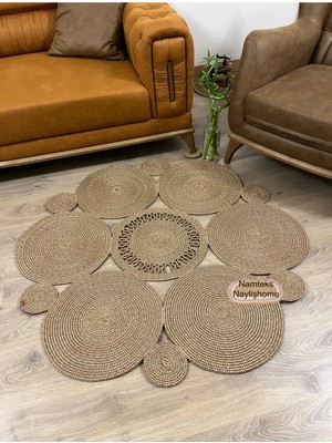 Namteks Jüt Hasır Siyah Salon Mutfak Koridor Kilim Paspas Çeyizlik Hediyelik