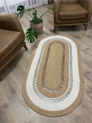 Namteks Jüt Hasır Kahverengi Siyah Kapı Önü Banyo Mutfak Balkon Paspası Çeyizlik Hediyelik