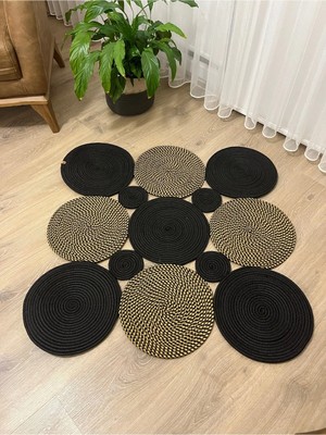 Namteks Jüt Hasır Kahverengi Gold Salon Mutfak Koridor Kilim Paspas Çeyizlik Hediyelik