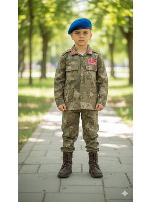 Nazlyna Minik Kahramanlar Için Karacı Komando Çocuk Kamuflaj Takımı