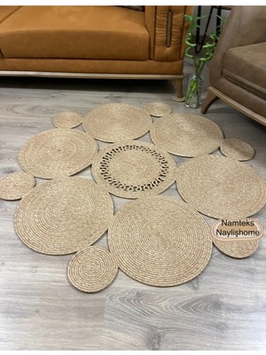 Namteks Jüt Hasır Siyah Salon Mutfak Koridor Kilim Paspas Çeyizlik Hediyelik