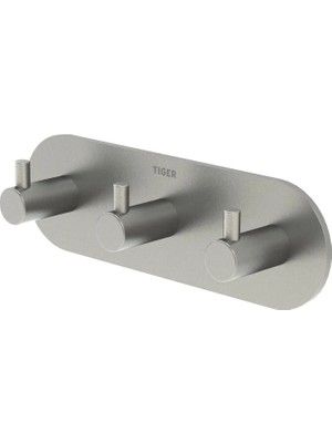 Tiger Tıger 1115330941 Rhino Paslanmaz Çelik Yapıştırmalı Üçlü Askılık