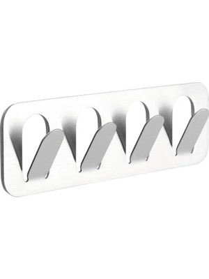 Tiger Tıger 163330941 Multi Paperclip Paslanmaz Çelik Yapıştırmalı Dörtlü Askılık