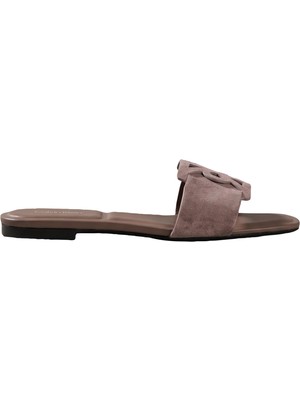 Calvin Klein Square Flat Sndl Embl Suede