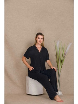 Yare Fitilli Penye Pijama Takımı Alt Üst 12676