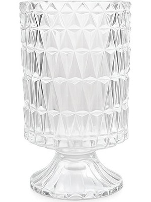 Dekorsende Cam Mumluk Kristal Desen Ayaklı 18 cm