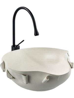 EY-9102 Tezgah Üstü Lavabo Mat Beyaz