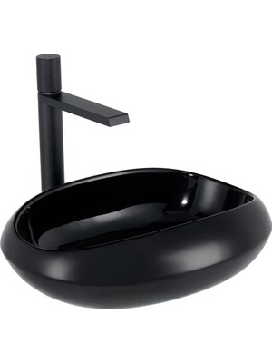 EY-4710S Tezgah Üstü Lavabo Parlak Siyah