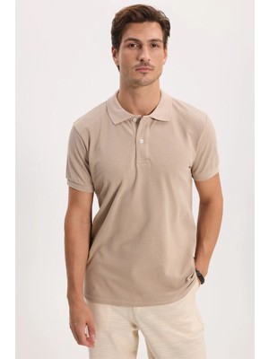 Tudors Erkek Slim Fit Dar Kesim %100 Pamuk Kısa Kollu Polo Yaka Taş Tişört