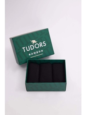 Tudors Özel Kutulu 3'lü Siyah Bambu Çorap