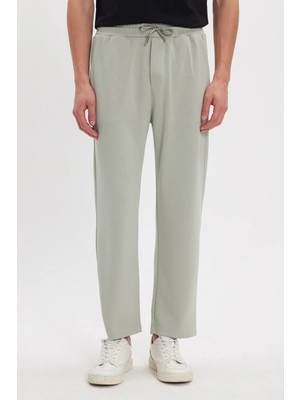 Tudors Erkek Regular Fit Beli Lastikli Bağcıklı Jogger Gri Pantolon Rahat Kesim Yan Cepli