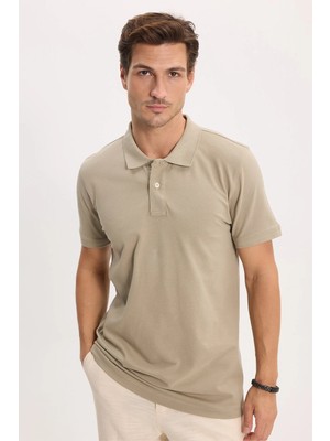Tudors Erkek Slim Fit Dar Kesim Premium Seri %100 Pamuk Yumuşak Dokulu Merserize Kahve Polo Yaka Tişört