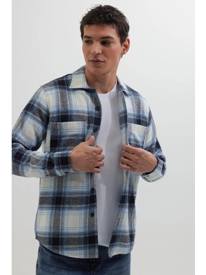 Tudors Regular Fit Normal Kesim Çift Cepli Kışlık Oduncu Kareli Erkek Gömlek
