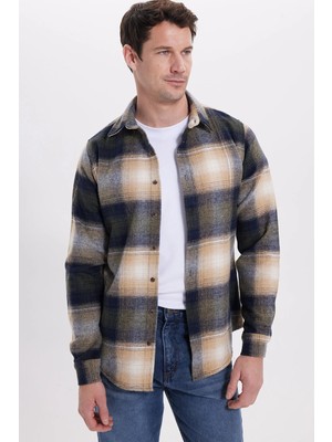 Tudors Erkek Slim Fit Dar Kesim Kareli Kışlık Oduncu Gömlek