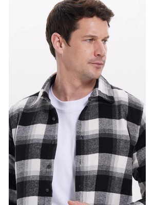 Tudors Erkek Slim Fit Dar Kesim Kareli Kışlık Oduncu Gömlek