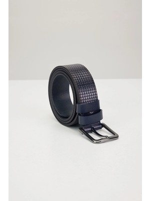 Tudors Erkek %100 Hakiki Deri 4 cm Spor Lacivert Kemer