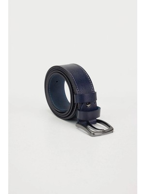 Tudors Erkek %100 Hakiki Deri 4 cm Spor Lacivert Kemer