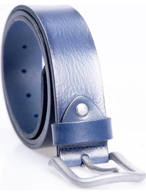 Tudors Erkek %100 Hakiki Deri 4 Cm Spor Lacivert Kemer