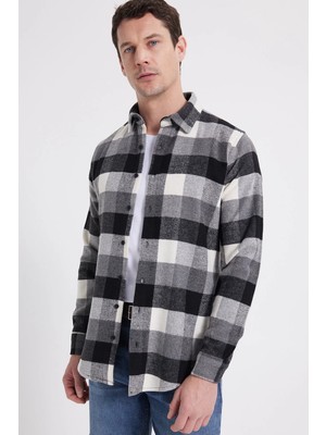 Tudors Erkek Slim Fit Dar Kesim Kareli Kışlık Oduncu Gömlek