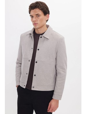 Tudors Erkek Slim Fit Dar Kesim Çift Cepli Çıtçıt Kapamalı Taş Mont