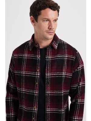 Tudors Erkek Slim Fit Dar Kesim Kareli Kışlık Oduncu Gömlek