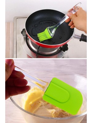 Orvila 2'li Silikon Spatula ve Yumurta Fırçası Seti Yanmaz Yapışmaz
