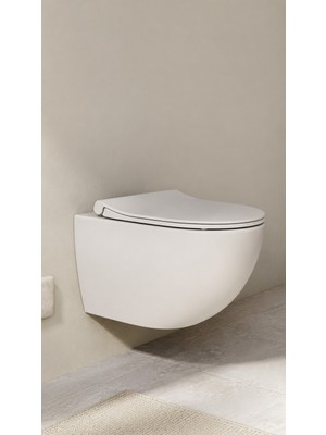Vitra Mia (S60) Round Asma Klozet Mat K.BEJİ(7510B022-0090) (Kapak Dahil)