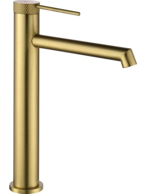 Fontana FJ-1022 Yüksek Lavabo Bataryası Fırçalanmış Altın